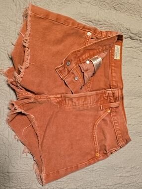 Levi's 501 Rust Orange Cutoff Shorts